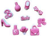 Set 10 decoratiuni comestibile din pasta de zahar, Barbie Decoratiuni din Pasta de Zahar Naty Shop