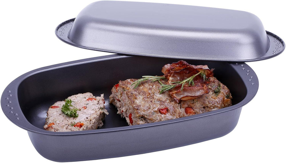 Chg 9942-04 Bratenform Mit Deckel, Antihaftbeschichte, antracit-fém, 37 X 20 X 7 cm Sütőformák és tálcák Naty Shop