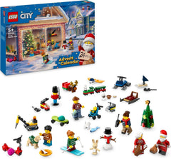 LEGO City Adventi naptár 2024, Adventi ajándék gyerekeknek 5 éves kortól, 24 meglepetés, minifigurák karácsonyi overallban, Mikulás és Mikulásné, karácsonyi ajándék 60436 Építőkészlet Besuche den LEGO-Store Single