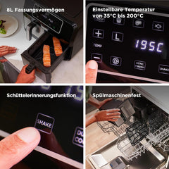 Kenwood Khealthy Twin Airfryer, 8L (2X4L), cameră dublă, 8 programe, funcție Dual Cook & Sync Finish, ecran tactil Electrocasnice Naty Shop