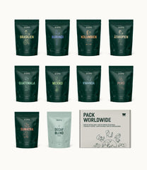 Selecție de boabe de cafea Incapto la nivel mondial | Selecție de 10 origini din întreaga lume | Cafea de specialitate | 100% Arabica | Ideal ca set cadou de cafea | Pentru iubitorii de cafea | 10 pachete x 100g