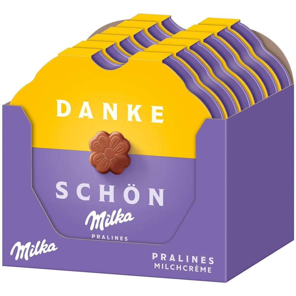 Praliné Milka Little Thank You – alpesi tejcsokoládé finom tejszínes töltelékkel – 12 x 44g