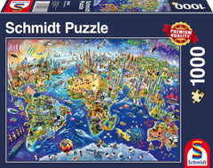 Schmidt Spiele 58288, Fedezze fel a világot, kirakós 1000 darab Puzzle Naty Shop Alapértelmezett cím
