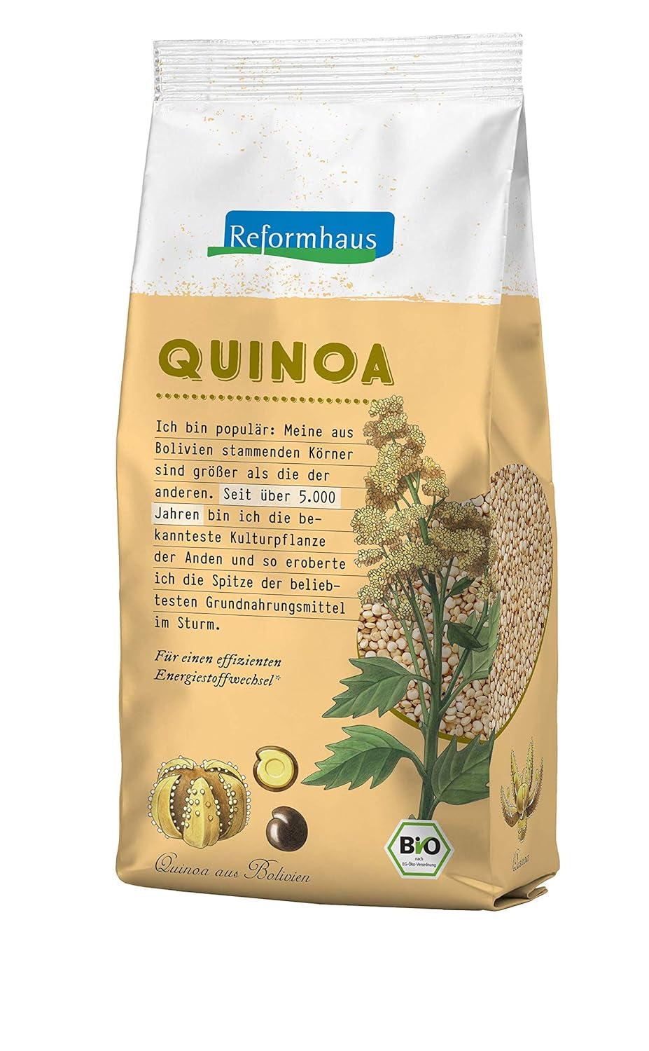 Egész fehér quinoa, gluténmentes, bio, 500g
