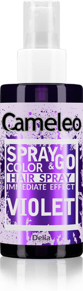 Cameleo - Spray & Go - spray colorant pentru păr - violet - pentru păr blond, blond platinat și gri - pur și simplu pulverizați și terminați - semi-permanent - rezultat instant - spray colorant pentru păr carnival - 150 ml Vopsea pentru par Naty Shop Violet 150 Ml (1 pachet)