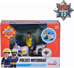 Simba 109251092 - Rendőr motorkerékpár Fireman Sam, Malcolm figurával, Kiegészítőkkel, 12. évad, 3 éves kortól Akciófigurák Naty Shop