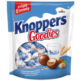 Knoppers Goodies Crunchy Minis – 1 x 180g – ropogós ostyagolyó mogyoró-, tej- és nugátkrémdarabokkal töltve, csokoládéval bevonva