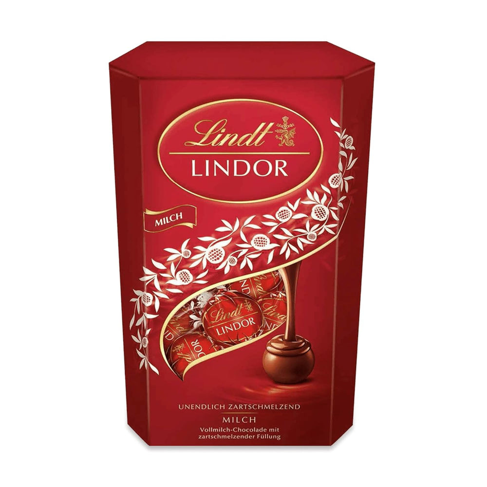Lindt csokoládé | Tejcsokoládé kúp LINDOR | 500g | 38 tejcsokoládé golyó szájban olvadó töltelékkel | Csokoládé ajándék
