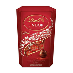 Lindt csokoládé | Tejcsokoládé kúp LINDOR | 500g | 38 tejcsokoládé golyó szájban olvadó töltelékkel | Csokoládé ajándék