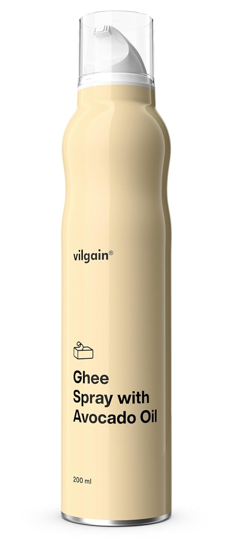 Vilgain Ghee Spray mit Avocadoöl | Laktózmentes, zum Kochen & Backen | Rauchpunkt 195°C, herzgesund, BRC-zertifiziert | Ideális laktózérzékenyeknek Geschmacks-Harmonia, 200ml