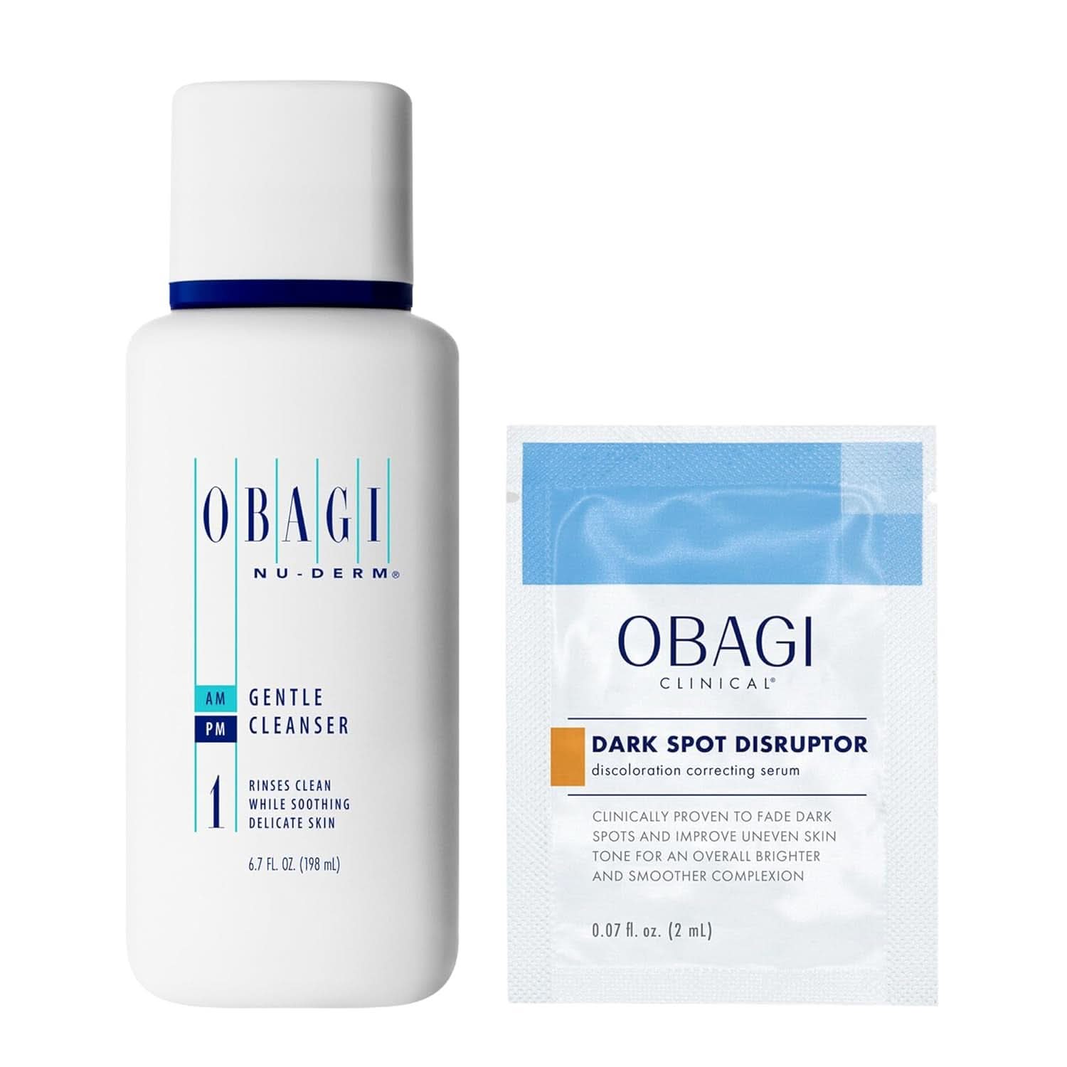 OBAGI Nu-Derm, Gentle Face Cleanser pentru Piele Normala sau Uscata Cosmetice si Infrumusetare Naty Shop 198 ml (cleanser + serum)