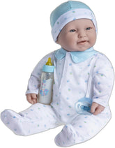JC Toys La Baby Puppe, 51 cm, weicher und waschbarer Körper, magische Flasche und Schnuller, Blau, entworfen in Spanien, ab 2 Jahren