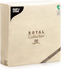 Șervețele Papstar, șervețele de țesut Champagne Royal Collection 1/4-fold, dimensiune 40 X 40 Cm, 1 X 50-pack, șampanie / crem