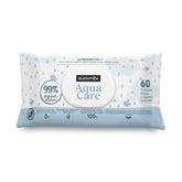 Șervețele umede Suavinex Aqua Care pentru bebeluși, 60 de unități, șervețele demachiante 99% apă, fibre de origine vegetală, cu aloe vera, fără parfum și alcool, testate dermatologic, potrivite pentru pielea sensibilă