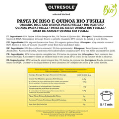 - Bio-Reis- und Quinoa-Pasta glutenfrei, Fusilli-Format - glutenfreie Pasta mit Vollkornreismehl und weisser Quinoa aus biologischem Anbau, vegán, Packung mit 3 Packungen à 350 g