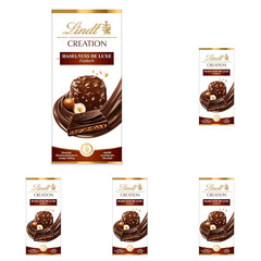 Lindt Creation Hazelnut De Luxe bár – étcsokoládé ropogós mogyoróval, krémes töltelékben