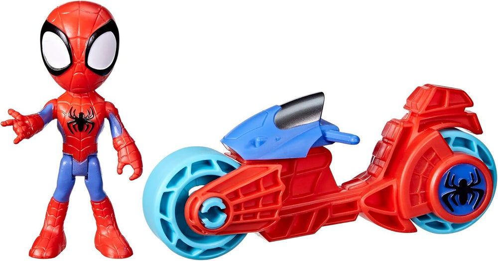 SPIDEY and HIS AMAZING FRIENDS Marvel Spidey figura cu motocicleta, jucărie pentru băieți și fete cu vârsta de 3 ani și peste Action figures Naty Shop Titlu implicit