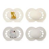 Suzete MAM Originale | 6-16 Luni | Set de suzete pentru bebeluși și copii mici | Acceptare 94% | Ajută la prevenirea alinierii dinților nedoriți | Suzete pentru bebeluși din silicon SkinSoft | Leopard/Zebră | Pachet de 4