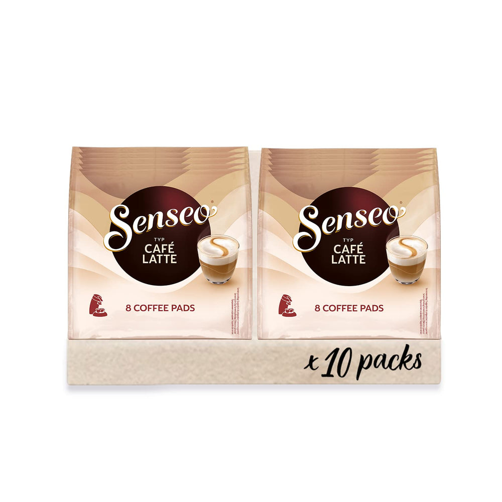 Senseo Pads Café Latte, 10 x 8 Getränke, 80 Kaffeepads