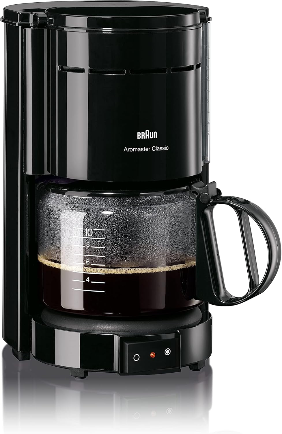 Espressor Braun KF 47 BK - Espressor cu filtru și carafă de sticlă pentru cafea clasică la filtru, cafea aromată datorită sistemului OptiBrew, sistem anti-picurare, oprire automată, negru