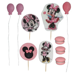 10 darabos ehető tortadísz készlet lányoknak – Minnie rózsaszín