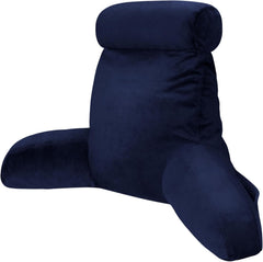 Pernă de citit INFANZIA cu cotiere, spumă cu memorie, suport ergonomic pentru canapea și pat, albastru marin