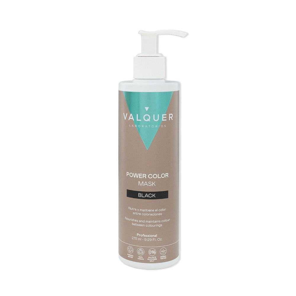 Valquer Power Color Mask formulare vegană și fără silicon Dă culoarea părului 290 ml negru Masca de par Naty Shop Negru 290 Ml (Paquet De 1)
