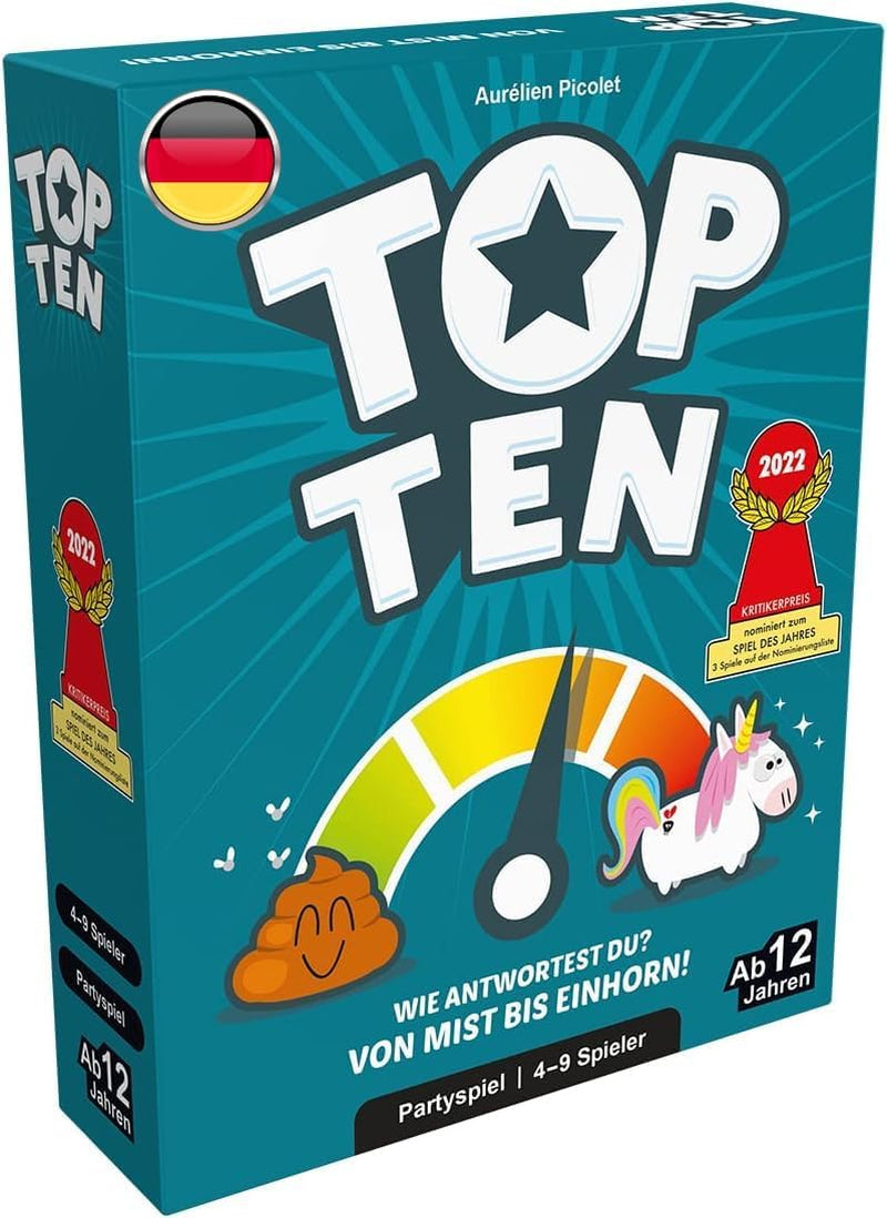 Jocuri Cocktail COGD0008 Asmodee Top Ten, Joc de Petrecere, Germană, Multicolor, Colorat