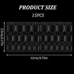 15 coli/450 bucăți tampoane adezive pentru unghii, 15 dimensiuni tampoane adezive transparente pentru unghii, gel jeleu față-verso, autocolant adeziv pentru unghii, presare pe unghii, tampoane adezive pentru accesorii de decorare manichiură DIY