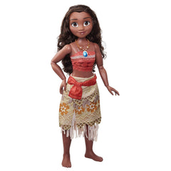 Disney Princess Moana 80 cm Play Doll by Jakks Pacific Mozgatható baba kefével, hogy fésülje hullámos fürtjeit Film ihlette ruha Levehető medál nyaklánc babák Naty Shop