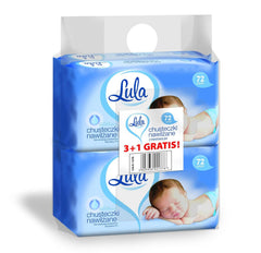 Șervețele umede pentru bebeluși LULA cu aloe vera 72 buc 3 buc + 1 buc gratuit