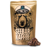 SEEBÄR COFFEE - Boabe de cafea extra tari - 500g - Aciditate scăzută și aromă intensă - Boabe întregi pentru aparate de cafea complet automate, espresso și French press - Conținut ridicat de cafeină și aciditate scăzută