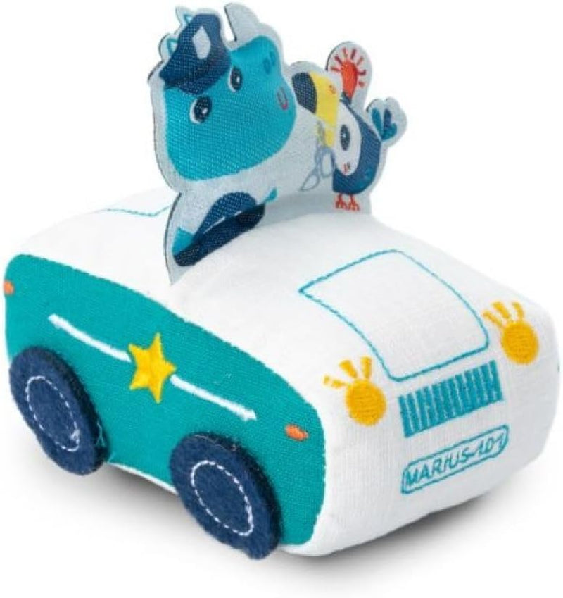 Lilliputiens - Mașina cu fricțiune Marius Rinocerul - Jucărie muzicală și senzorială - Încurajează abilitățile motorii, imaginația și creativitatea copiilor mici - Jucărie de învățare timpurie - De la 18 luni -83440 Jucarii Bebe Naty Shop Marius