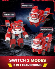 Super Wings Robot Toys - Jett Transformers Játékautók Játék teherautók Avec Mini Jet Avion Jouets Pour Enfants 3 4 5 Ans, Red akciófigurák Naty Shop