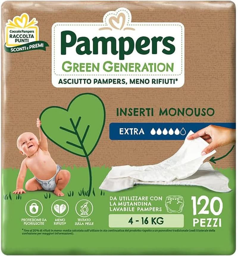 Pampers Green Generation Extra, 4 - 16 kg, fehér, 120 db Mother and Baby Naty Shop 120 db