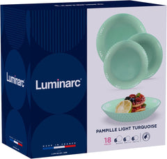 Set de veselă Pampille Turquoise Opal, 18 piese - 6 persoane, turcoaz