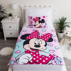 Disney ágynemű, Minnie Mouse Pink Baby, 100% pamut cipzáras ágynemű - Kids Naty Shop