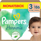 Pampers Baba pelenka 3-as méret (6-10 kg) Harmony, Gyengéd bőrvédelem és növényi alapú összetevők, 186 db Mother and Baby Naty Shop