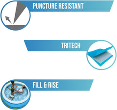 Föld feletti medence Bestway Fast Set szivattyú nélkül, Ø 183 x 51 cm, kék, kerek, 940 literes, TriTech anyagú, önszerelhető, biztonsági szelep, incl. javítófolt