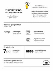 Espresso GORILLA 1000g decofeinizat, boabe întregi