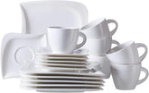 Verso de Mäser, seria La Musica, serviciu de cafea cu 18 piese, set de veselă din porțelan pentru 6 persoane, 921172, alb