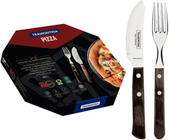 Tramontina PIZZA Besteck, 8-Tlg Set, Für 4 Personen, Rostfreier Edelstahl, Fsc-Zertifizierte Holzgriffe, Spülmaschinenfest Bucatarie Naty Shop