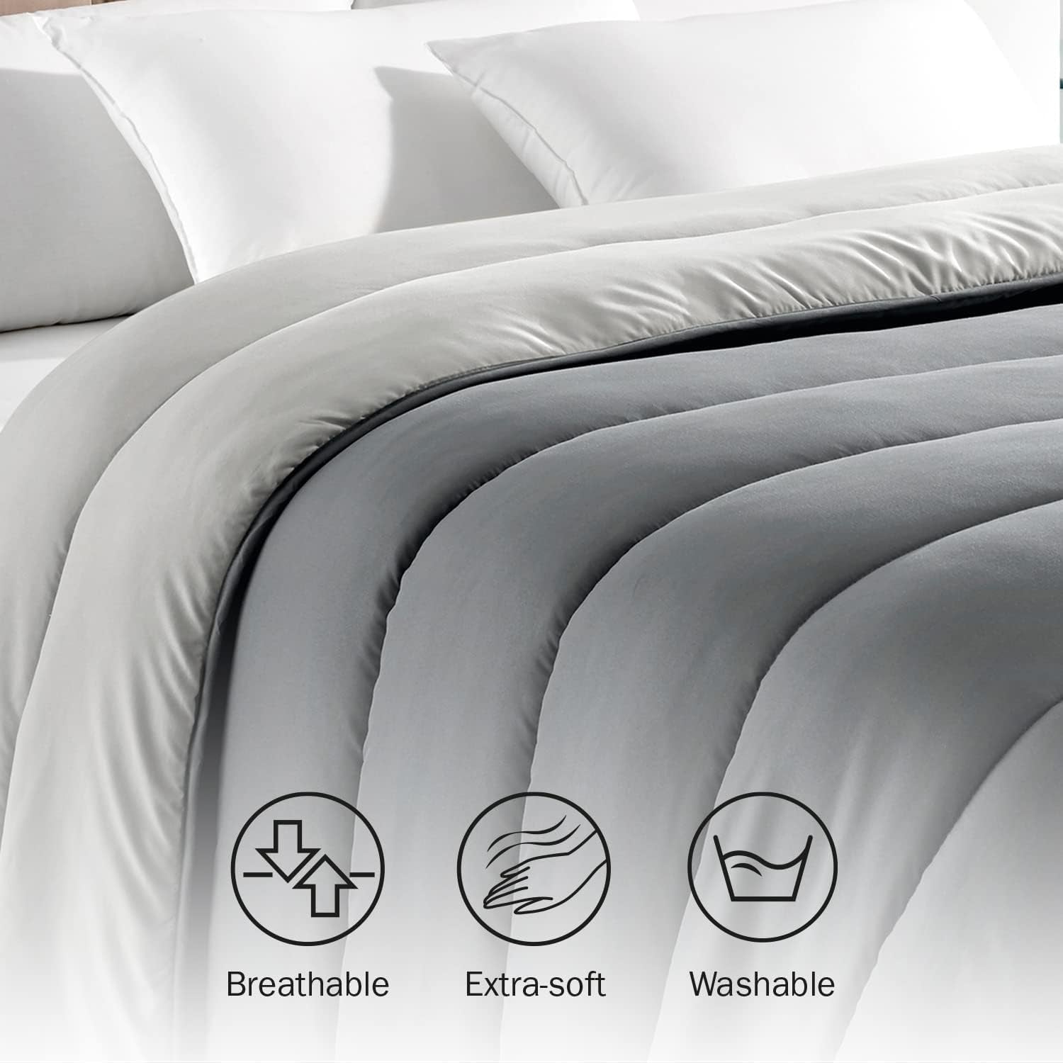 Pikolin Home - Plapumă reversibilă 300 G - Umplutură nordică bicoloră - Pentru pat 150 - Cosy, cald, respirabil, galben muștar, 240 X 220 Cm Plapumi si pilote Naty Shop