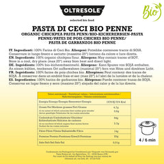 Olasz bio csicseriborsó penne tészta 100% bio csicseriborsó lisztből készült fehérje tészta magas rosttartalmú vegán gluténmentes 3 csomag x 350 g