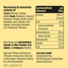 Just Spices Asia Gemüsebrühe I Würze asiatische Suppen zu Hause selbst I Gewürzdose, 65 g
