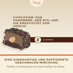 Venchi – Chocoviar Gianduia, praliné 1 kg-os zacskóban, Gianduia csokoládé, kizárólag "piemonti erdei mogyoróval" készült, gluténmentes, mesterséges színezék és tartósítószer nélkül