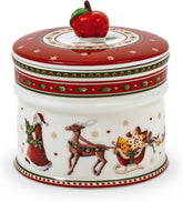 Villeroy & Boch - Winter Bakery Delight Cutie mică de depozitare, cutie ceramică pentru biscuiți de Crăciun, cutie de Crăciun, cutie pentru biscuiți, cutie pentru biscuiți, cutie ceramică cu capac, depozitare dulciuri, porțelan premium Cutii depozitare alimente Naty Shop S
