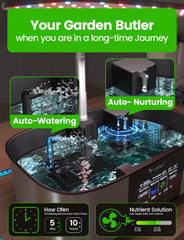 LPH-Max hidroponikus termesztőrendszer készlet, 21 kapszula, alkalmazás és WiFi, automatikusan vezérelhető, intelligens beltéri kert 36 W-os LED-fénnyel, automatikus csepegtető öntözőkészlet, önfelügyelt ápolás