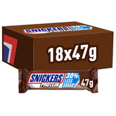 Snickers csokoládé fehérjeszeletek - gazdag ízű karamell mogyoróval és nugáttal, tömeges kiszerelés 18x47g