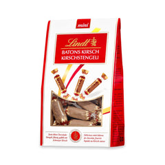 Lindt Cherry Mini Stick - Csokoládé rudak svájci cseresznyelikőrrel, finom ajándék alkohollal